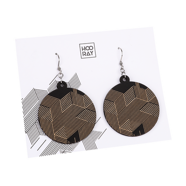 HOORAY fa fülbevaló Black Hex