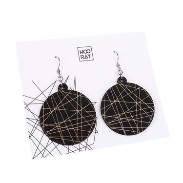 HOORAY fa fülbevaló Black Lines