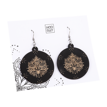 HOORAY fa fülbevaló Black Lotos