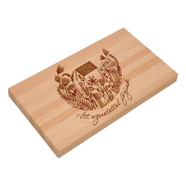 Ajándék masszív vágódeszka gravírozással, Minta otthon