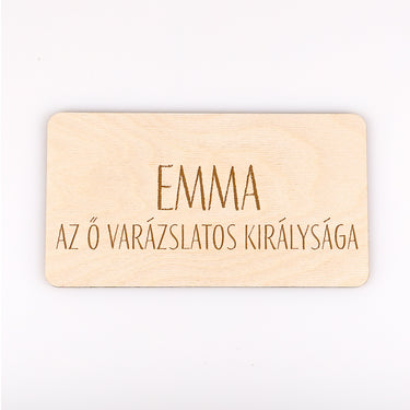 Ajtófelirat névvel és szöveggel - Lány