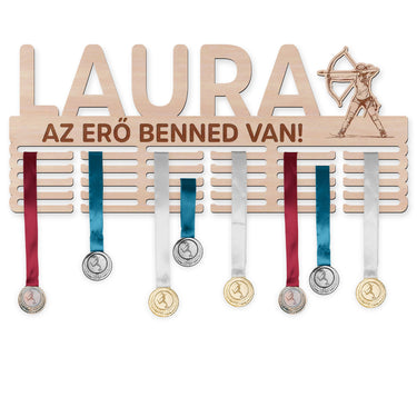 Éremtartó - Íjászat, nő