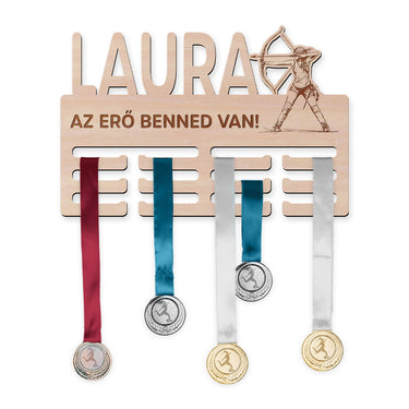 Éremtartó - Íjászat, nő