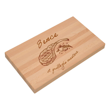 Ajándék masszív vágódeszka gravírozással, Minta Grillmester