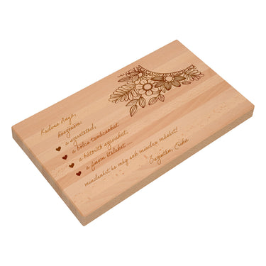 Ajándék masszív vágódeszka gravírozással, Anya számára