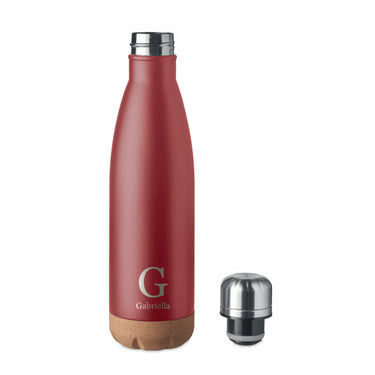 Fém termosz palack parafa aljjal, egyedi mintával, Piros