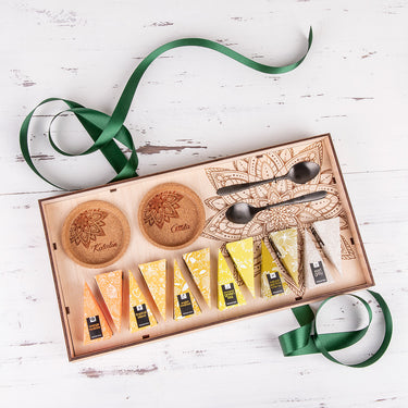 HOORAY KLASIK tea szett fa dobozban, egyedi mintával