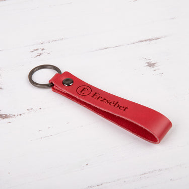 HOORAY bőr kulcstartó, Piros