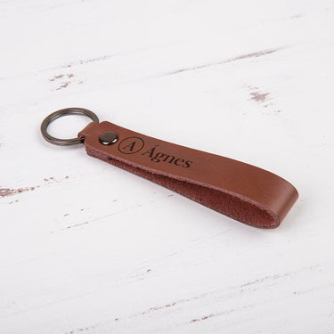 HOORAY bőr kulcstartó, Sötétbarna