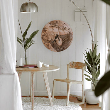 Fa fali óra - saját fényképpel, kerek, 30 cm